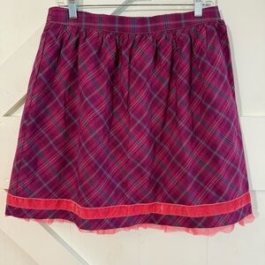 Matilda Jane Skirt Women’s Small Tinsley Purple Plaid A Line Mini Velvet Trim
